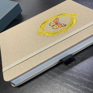 Archer & Olive Dot Grid A5 Embroidered Butterfly Journal